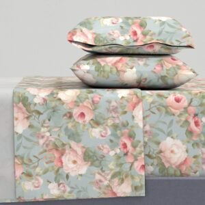 Sheet Set in Timeless Elegance A Vintage Rose Gardens Artistic Splendor