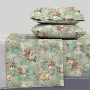 Sheet Set in Vintage Garden Whispers Classic Mid-Century Cottage Floral