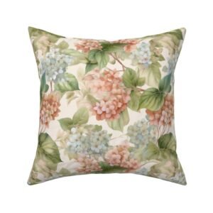 Throw Pillow in Blooming Cottage Whimsy Floral & Plant Tapestry