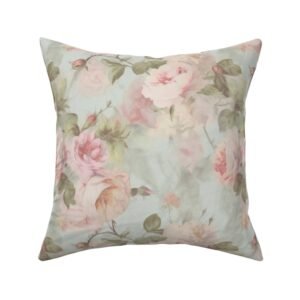 Throw Pillow in Rustic Revival Mid-Century Vintage Florals