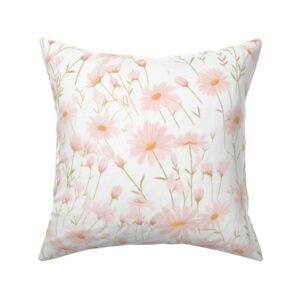 Throw Pillow in Blossoms of Time Mid-Century Classic Cottage Floral Delight