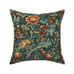 Throw Pillow in Enchanted Retreat Vintage Cottage Greenery Embracing Jungle Botanicals