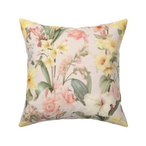 Throw Pillow in Sunshine Blooms A Tapestry of Yellow Petals”