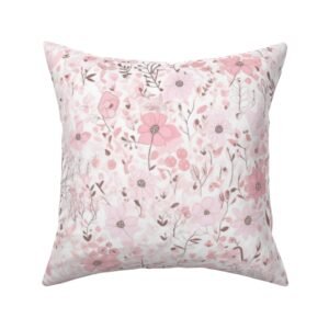Throw Pillow in Blossom Whispers A Garden of Petite Pink Florals