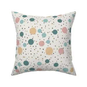 Throw Pillow in Retro Radiance Vintage-Inspired Colored Circles and Dots Pattern