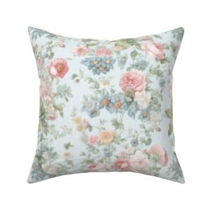 Throw Pillow in Mid-Century Bloom Bliss Retro Spring Garden Colors