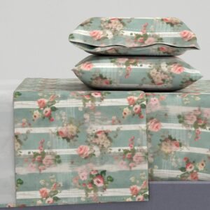 Sheet Set in Nostalgic Bloom Mid-Century Cottage Floral Farmhouse