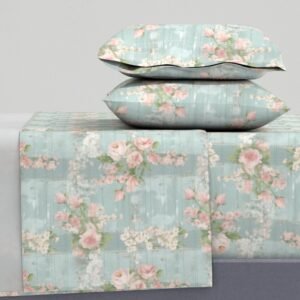 Sheet Set in Mid-Century Nostalgia Floral Farmhouse Artwork