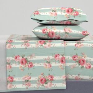 Sheet Set in Blooming Nostalgia Vintage Charm in Cottage Farmhouse Art