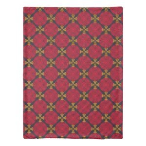Dynasty Geometry: Red Traditional Chinese Pattern Duvet Cover