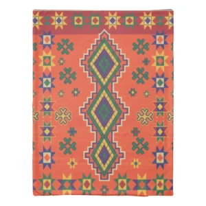 Moroccan Harmony in Orange Duvet Cover