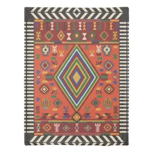 Neon Nomad Soul -Vibrant Tribal Geometric Tapestry Duvet Cover