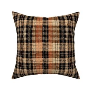Throw Pillow in Intricate Gold and Onyx Geometric Surface Pattern