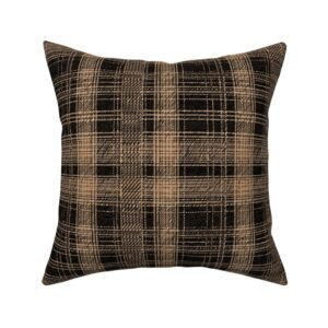 Throw Pillow in Espresso and Sepia Heritage Windowpane