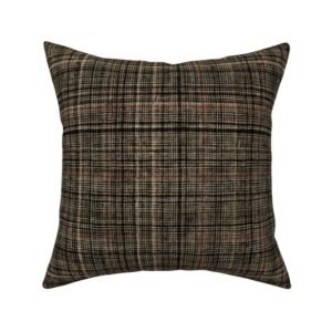Throw Pillow in Smoked Taupe and Charcoal Heritage Plaid