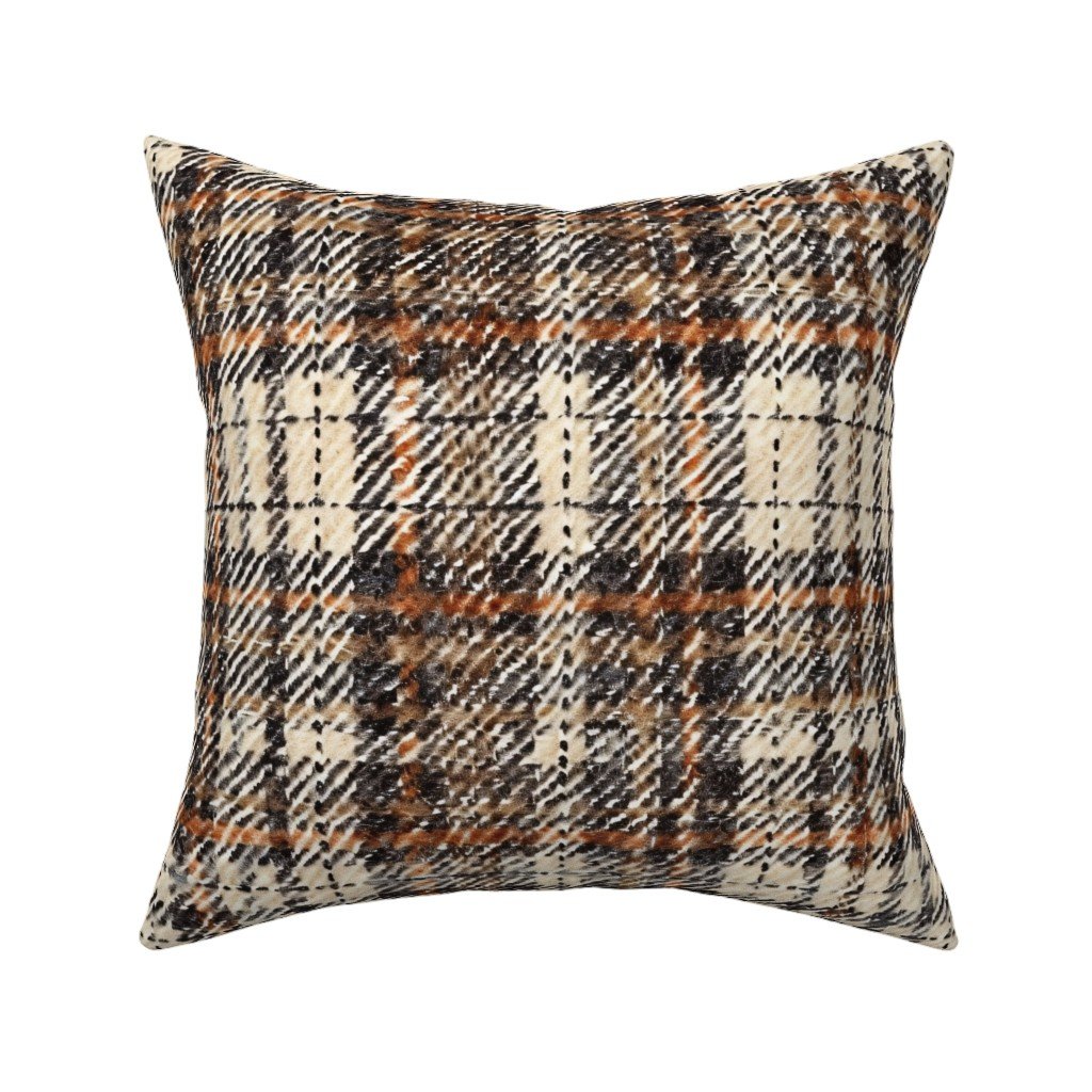 Throw Pillow in Toasted Russet & Charcoal Heritage Plaid
