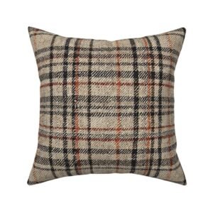 Throw Pillow in Oatmeal & Rust Heritage Plaid