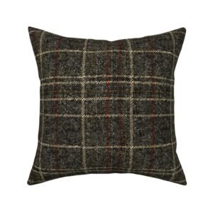 Throw Pillow in Gilded Crimson & Onyx Diamond Tartan