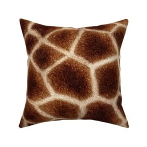Throw Pillow in High-Resolution Giraffe Hide Pattern