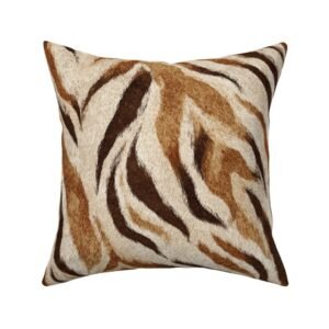 Throw Pillow in High-Resolution Tiger Hide Textile Pattern