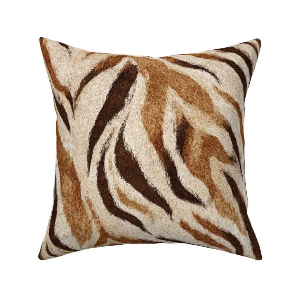 Throw Pillow in High-Resolution Tiger Hide Textile Pattern