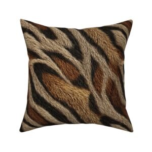 Throw Pillow in Detailed Hybrid Feline Fur Pattern