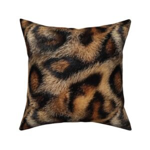 Throw Pillow in Detailed Jaguar Fur Textile Pattern