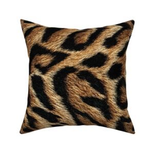 Throw Pillow in Detailed Jaguar Spots Textile Pattern