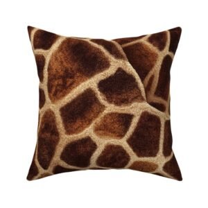 Throw Pillow in High-Resolution Giraffe Fur Pattern
