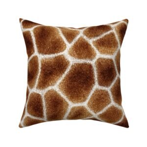 Throw Pillow in Detailed Giraffe Hide Textile Pattern