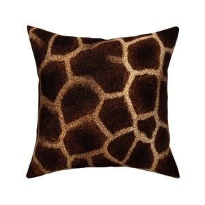 Throw Pillow in Detailed Savannah Giraffe Hide Pattern