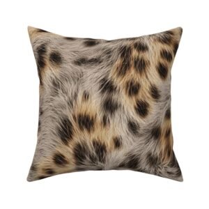 Throw Pillow in Detailed Spotted Feline Fur Textile Pattern