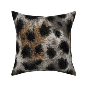 Throw Pillow in High-Resolution Spotted Hybrid Fur Pattern