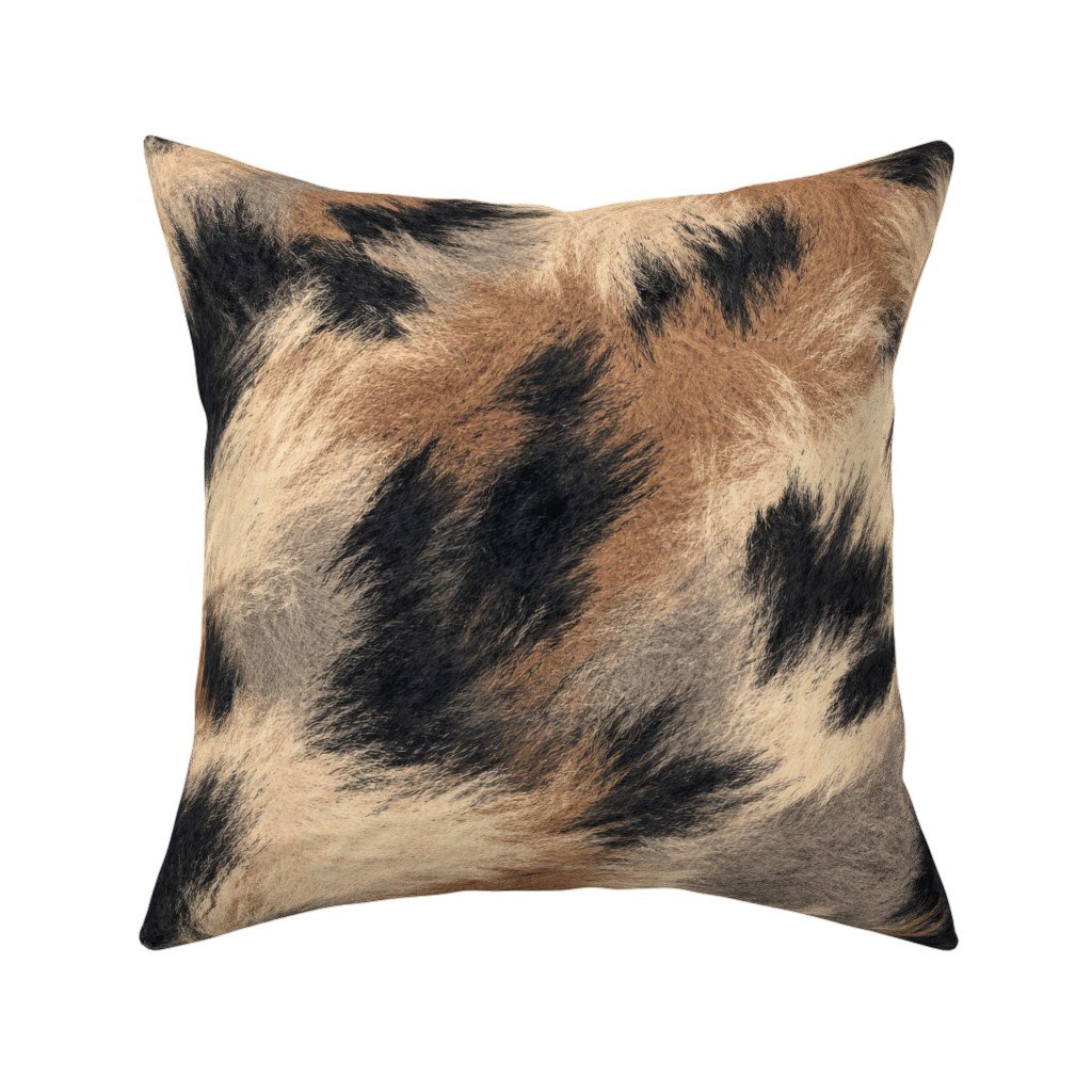 Throw Pillow in High-Resolution Multi-Tonal Wildcat Fur Pattern