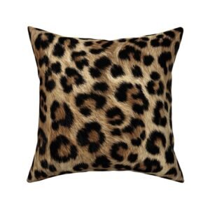 Throw Pillow in High-Resolution Leopard Rosette Hide Pattern