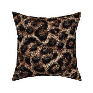 Throw Pillow in High-Resolution Jaguar Rosette Pelt Pattern