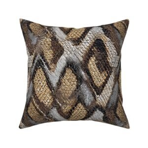 Throw Pillow in High-Resolution Python Diamond Pattern