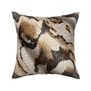 Throw Pillow in High-Resolution Python Leather Texture