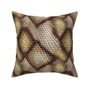 Throw Pillow in High-Resolution Natural Python Leather Pattern