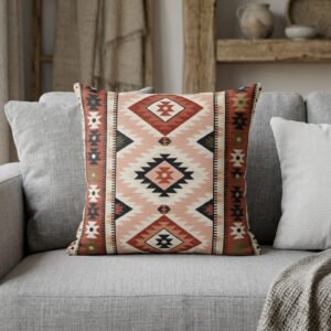 Desert Rose Southwestern Geometric Tribal Illustration Pillow