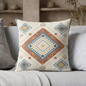 Modern Southwestern Terracotta Diamond Art Illustration Pillow