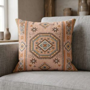 Golden Maze Modern Moroccan Geometry Pillow