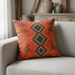 Moroccan Harmony in Orange Pillow