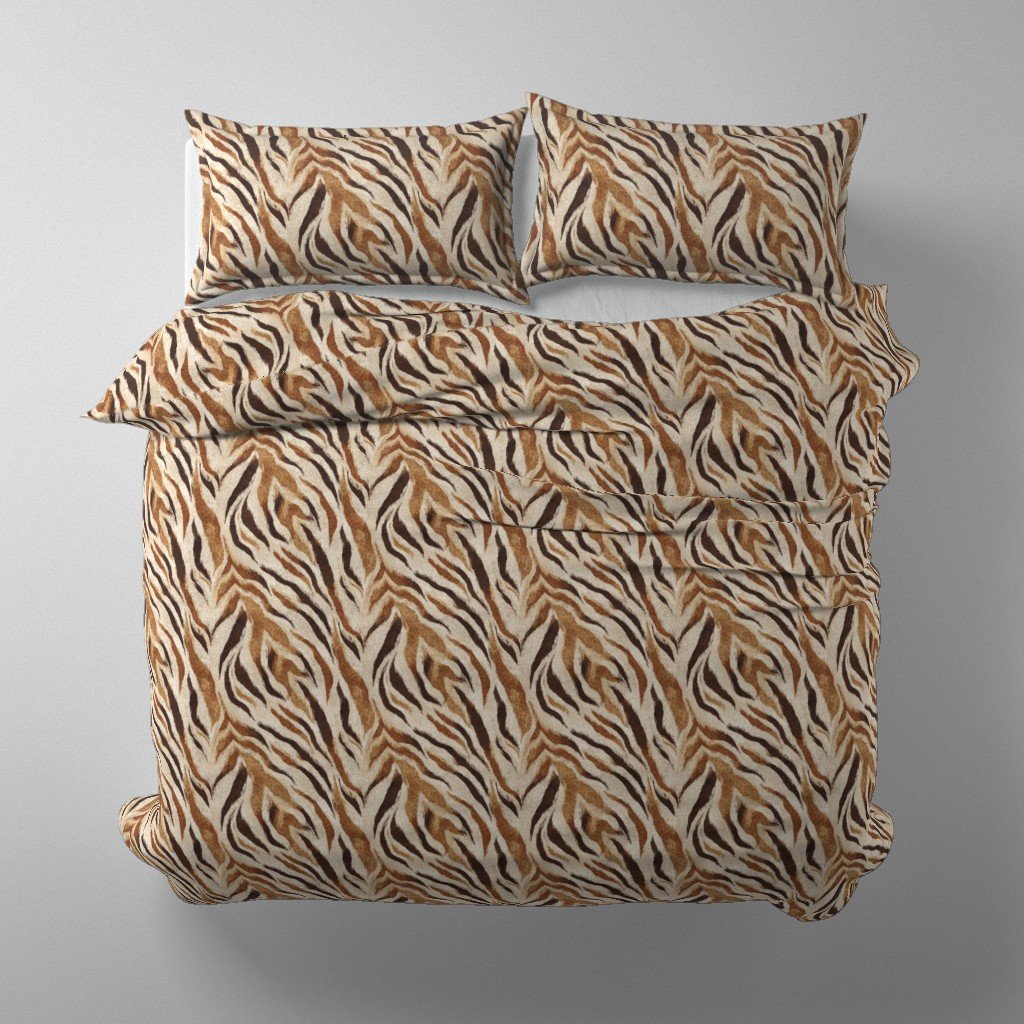 Duvet Cover in High-Resolution Tiger Hide Textile Pattern