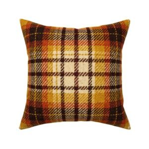 Throw Pillow in Warm Autumnal Plaid Surface Pattern