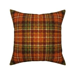 Throw Pillow in Rustic Vintage Cabin Tartan Plaid Pattern