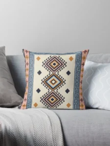 Pastel Southwestern Tribal Geometric Art Pillow