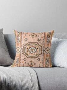 Golden Maze Modern Moroccan Geometry Pillow
