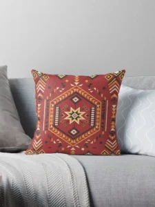 Southwestern Geometric Tribal Art Illustration Pillow