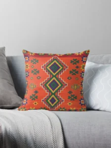 Moroccan Harmony in Orange Pillow
